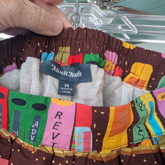 Like NEW Modcloth Literary Flirt A-Line Skirt - M - Picture 6 of 8